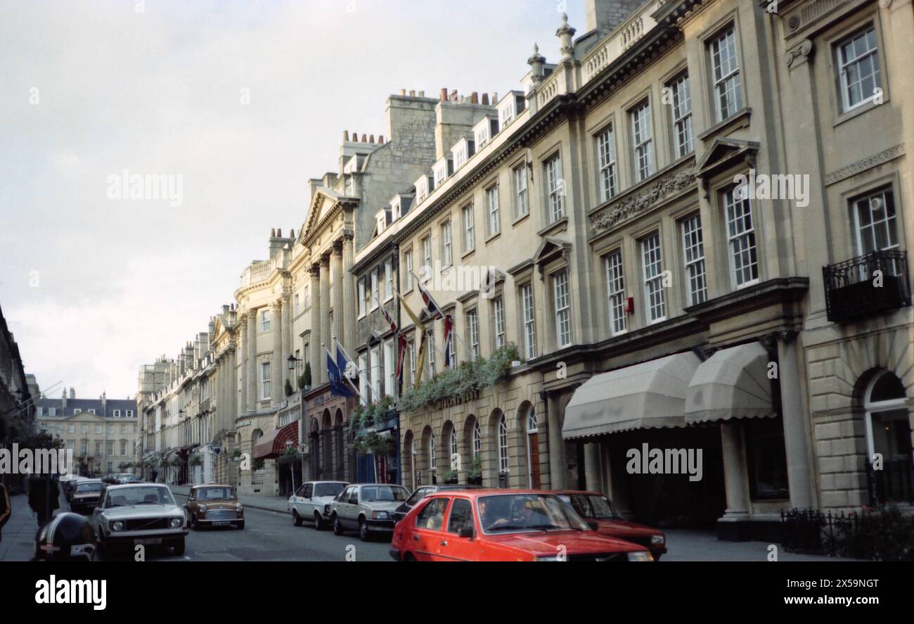 Old photo of the street of London in the 1980s Stock Photo
