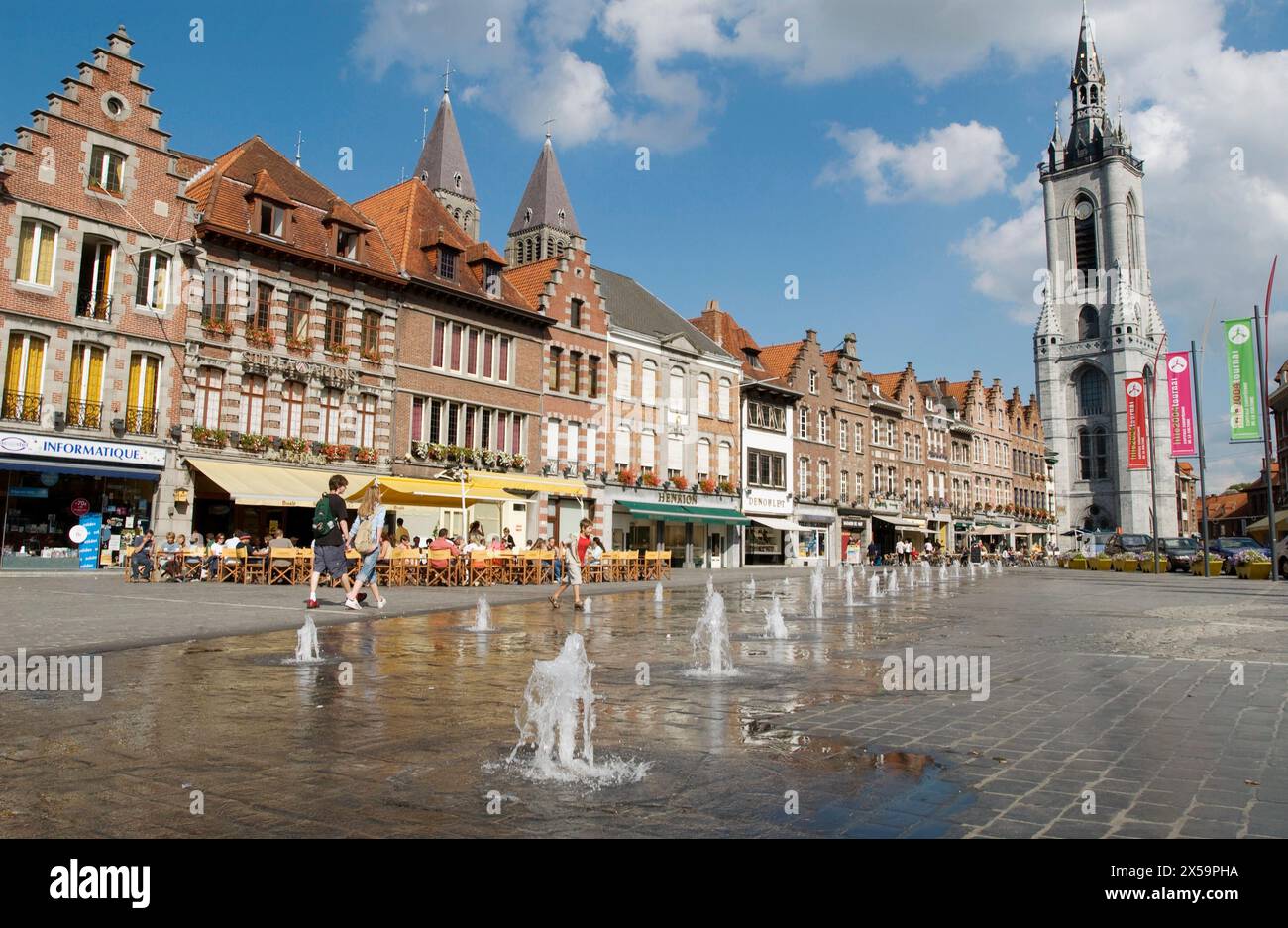 Beffroi (´belfry´) tower in the Grand Place. Tournai. Hainaut, Belgium Stock Photo
