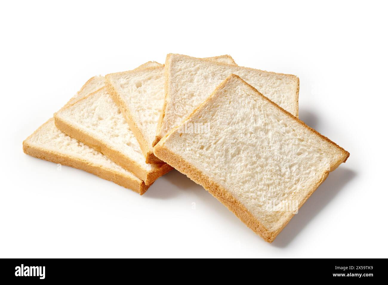 Stack of fresh white bread slices for toasts or sandwiches Stock Photo ...