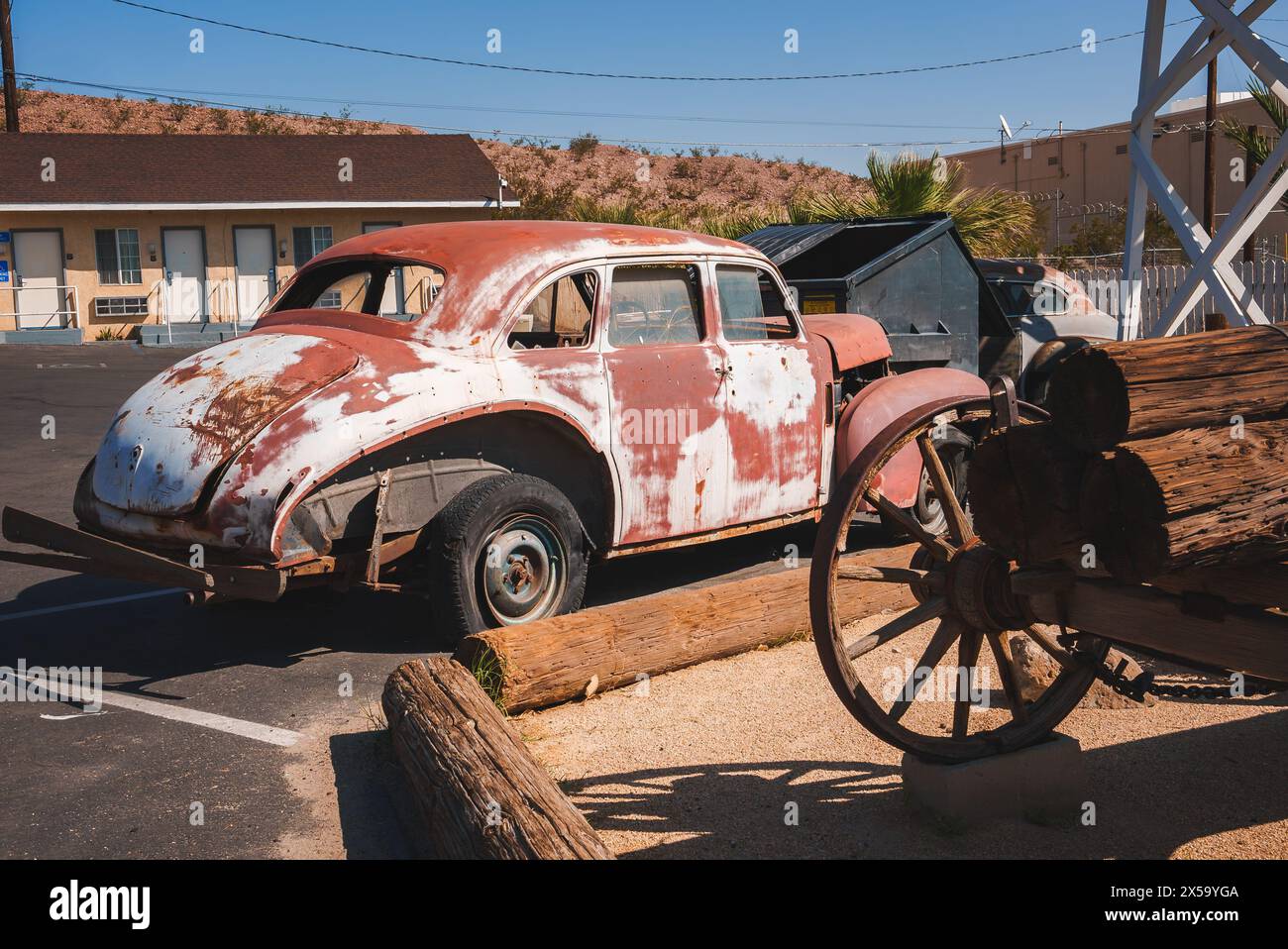 Vintage Volkswagen Beetle in Desert Setting, Barstow, USA Stock Photo ...