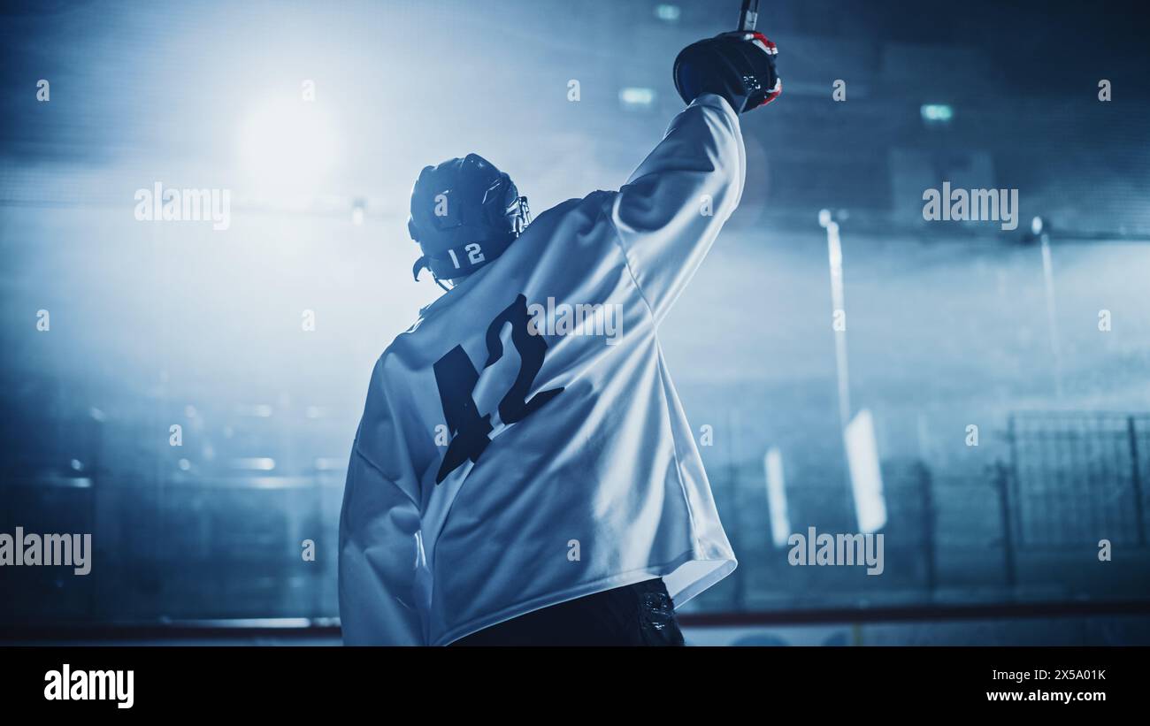 Ice Hockey Game: Professional Player Celebrating Victory on Rink ...