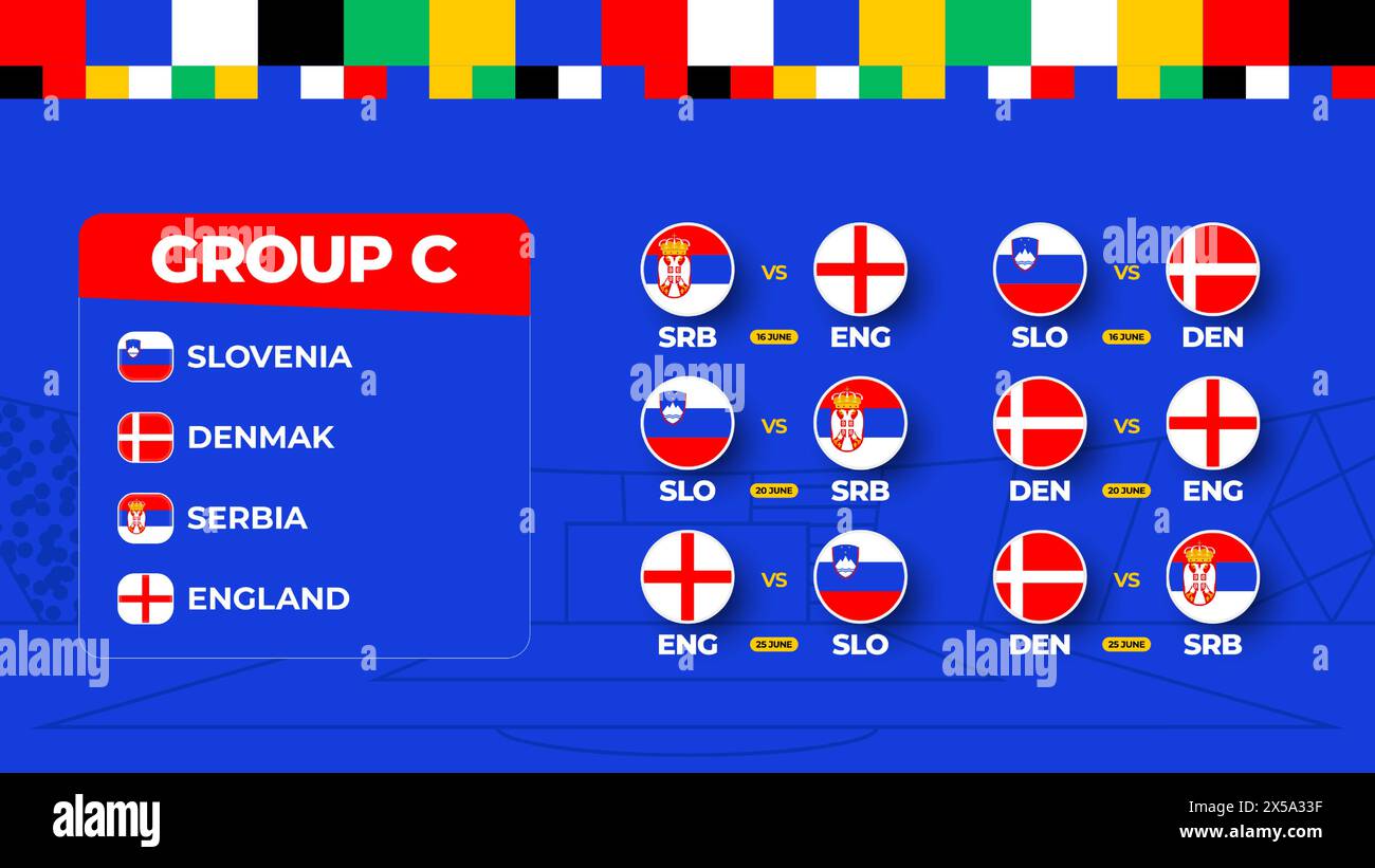 Group C Football cup 2024 matches. national team Schedule match in the