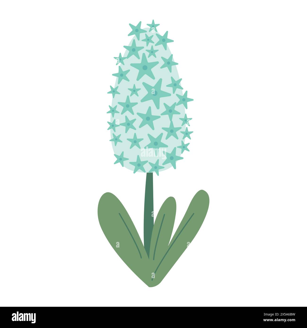 Beautiful light blue hyacinth isolated on white background. Vector ...