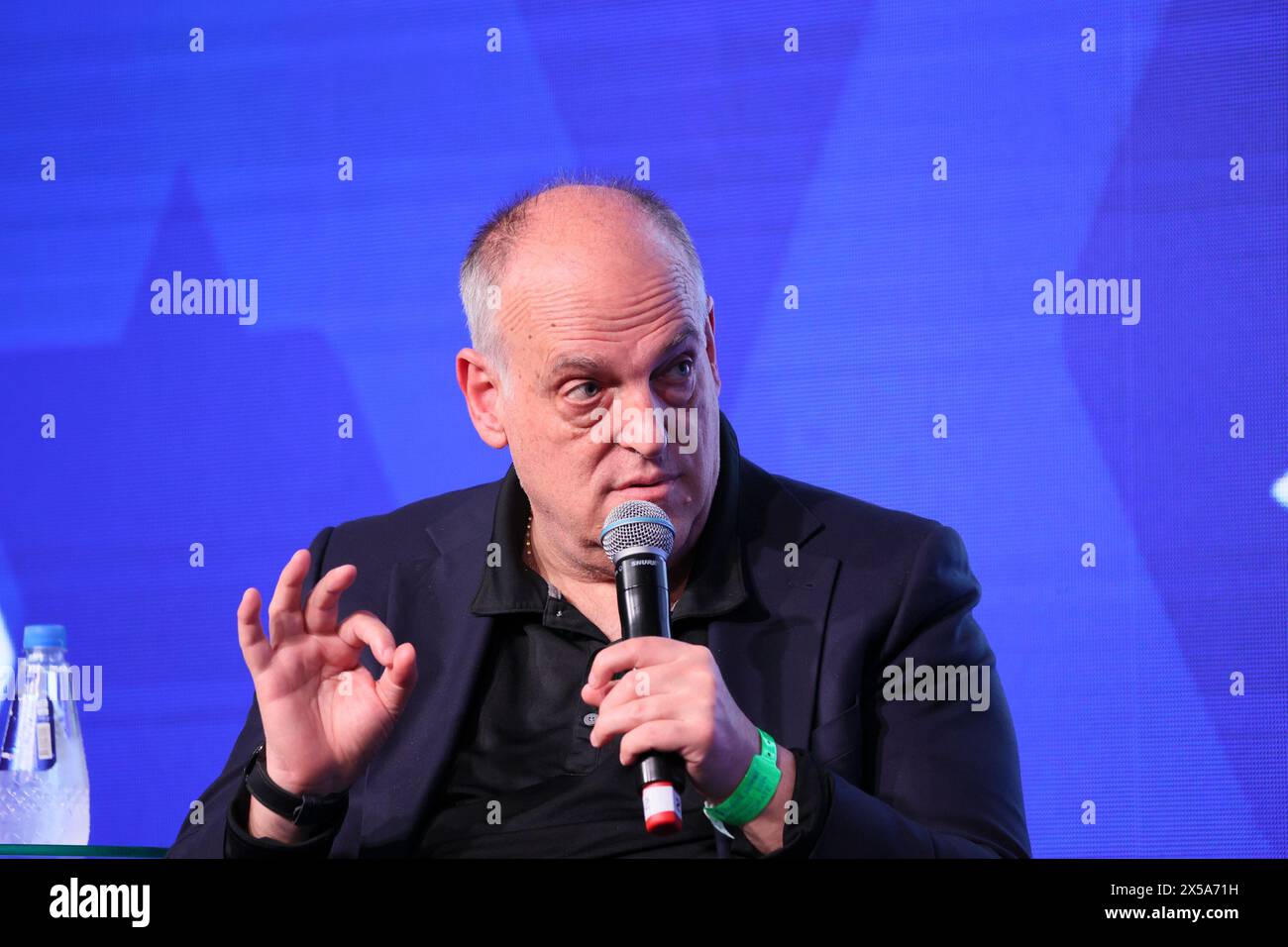 Sao Paulo, Sao Paulo, Brasil. 8th May, 2024. Sao Paulo (SP), 05/08/2024 Ã¢â‚¬' EVENT/SPORTS/SUMMIT/SP Ã¢â‚¬' Javier Tebas, president of La Liga, participates in a panel at the Sports Summit Sao Paulo 2024 - Panel Ã¢â‚¬Å“La Liga: building a global brandÃ¢â‚¬Â, with participation of Javier Tebas, president of La Liga, moderated by Bruno Rodrigues, journalist from CNN Brasil, in the 2nd edition of Sports Summit Sao Paulo 2024, a meeting point for the sports industry. The event takes place between May 7th and 9th, at the Hilton Morumbi Hotel, in the capital of Sao Paulo. (Credit Image: © Leco V Stock Photo