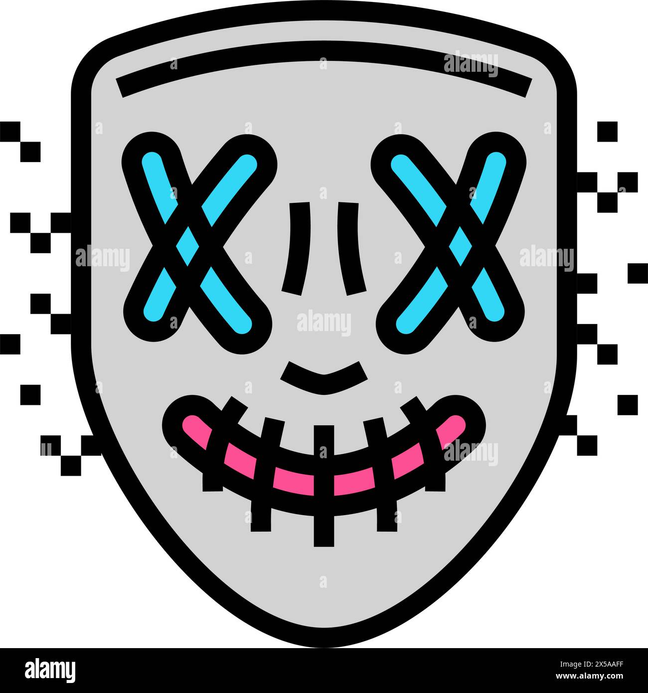 hacker mask cyberpunk color icon vector illustration Stock Vector Image ...