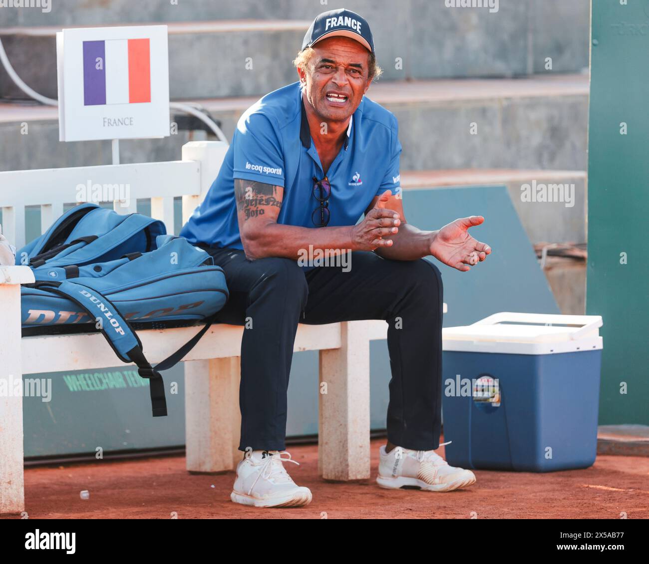 Antalya, Turkey, 8th May, 2024. French team captain Yannick Noah during the 2024 Tennis Wheelchair World Team Cup. Photo credit: Frank Molter/Alamy Live news Stock Photo