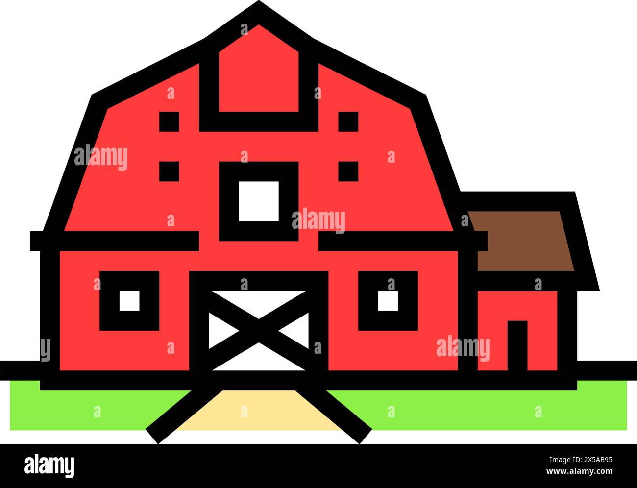 barn farm farmer color icon vector illustration Stock Vector Image ...