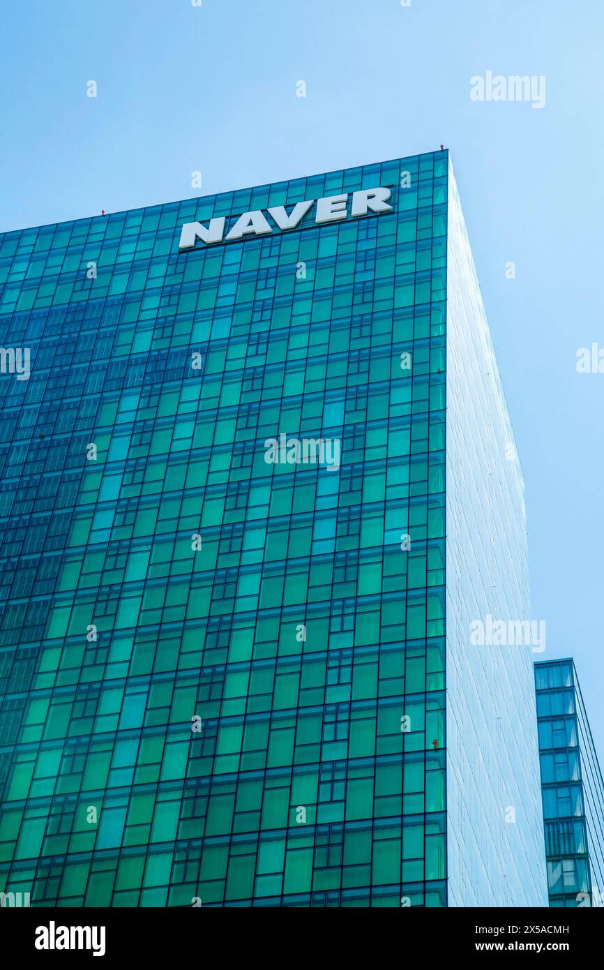 Naver, May 8, 2024 : The headquarters of South Korea's tech giant Naver Corp. in Seongnam, south of Seoul, South Korera. Naver developed mobile messenger 'Line' in 2011 and it had about 96 million users in Japan as of 2023, according to Line Plus Corp., Naver's affiliate which operates the mobile application in South Korea. LY Corp. is the operator of Line in Japan and internet portal Yahoo Japan. LY is controlled by A Holdings, a 50-50 joint venture between Naver Corp. and Japan's SoftBank Group. Credit: Lee Jae-Won/AFLO/Alamy Live News Stock Photo