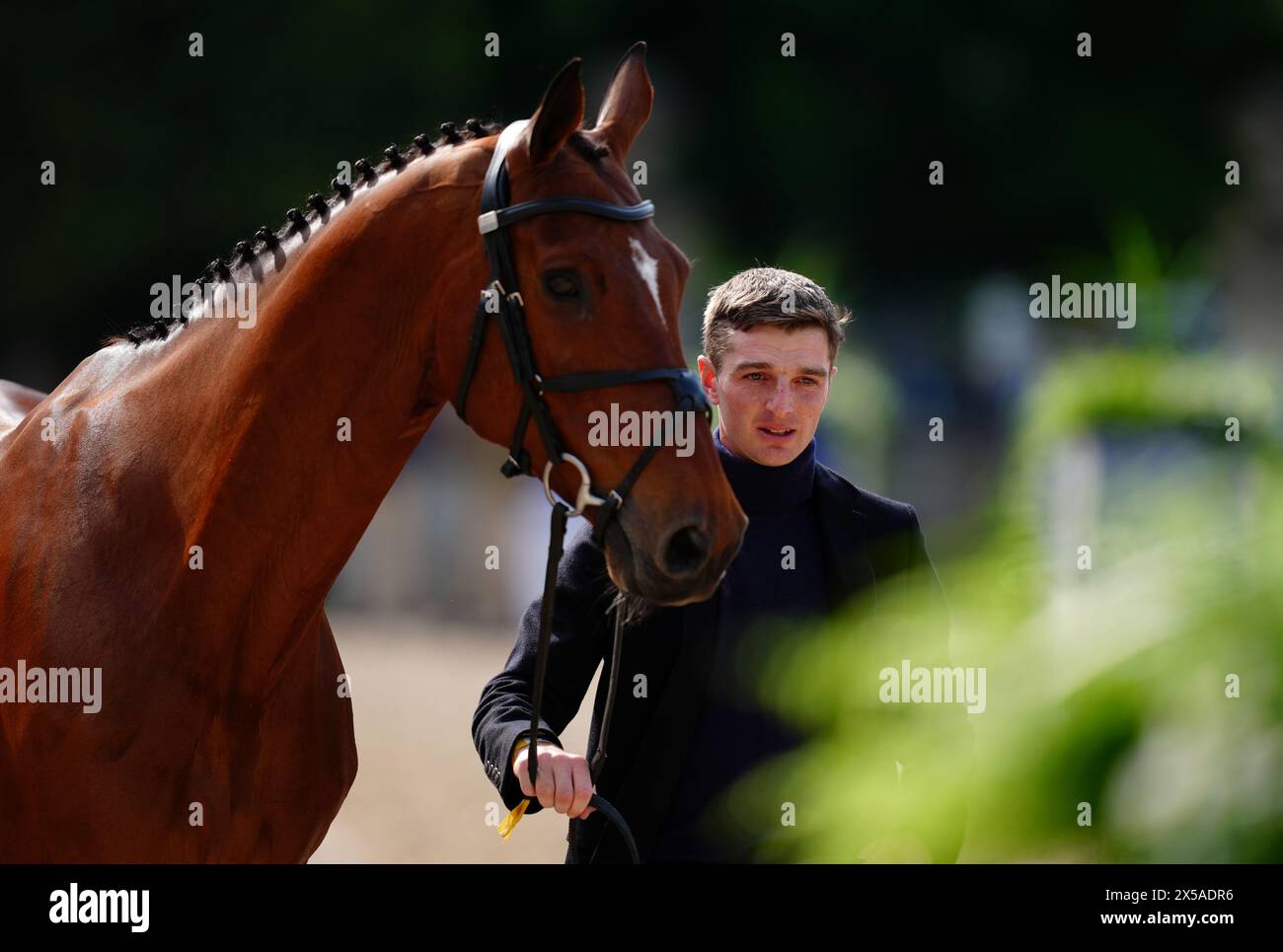 Farndon and Tom Jackson during the first horse inspection on day one of the Badminton Horse Trials 2024 at The Badminton Estate, Gloucestershire. Picture date: Wednesday May 8, 2024. Stock Photo