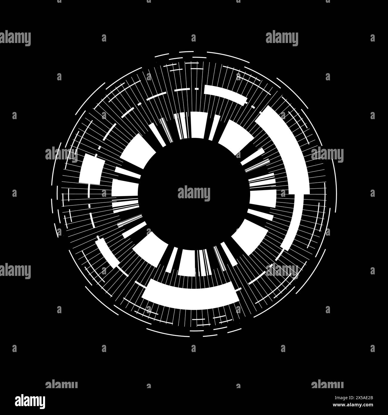 Modern Circular Tech Shapes Perfect for Digital Graphics Stock Vector