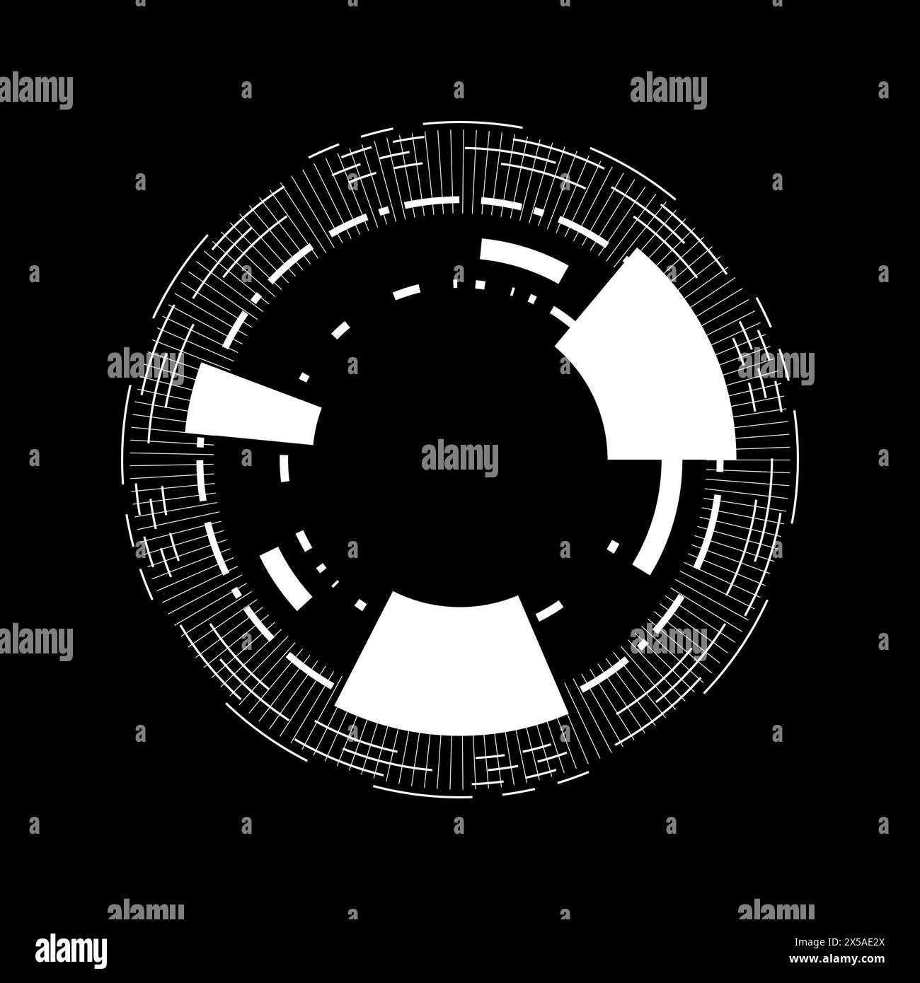 Modern Circular Tech Shapes Perfect for Digital Graphics Stock Vector