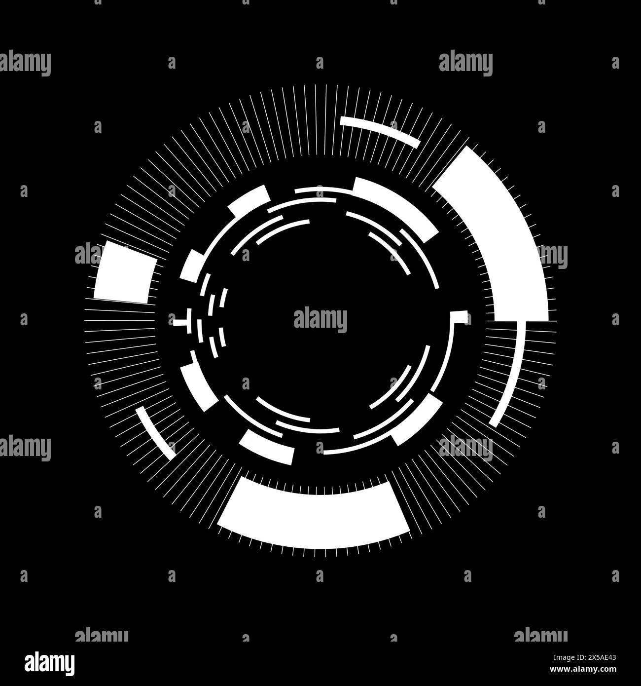 Modern Circular Tech Shapes Perfect for Digital Graphics Stock Vector