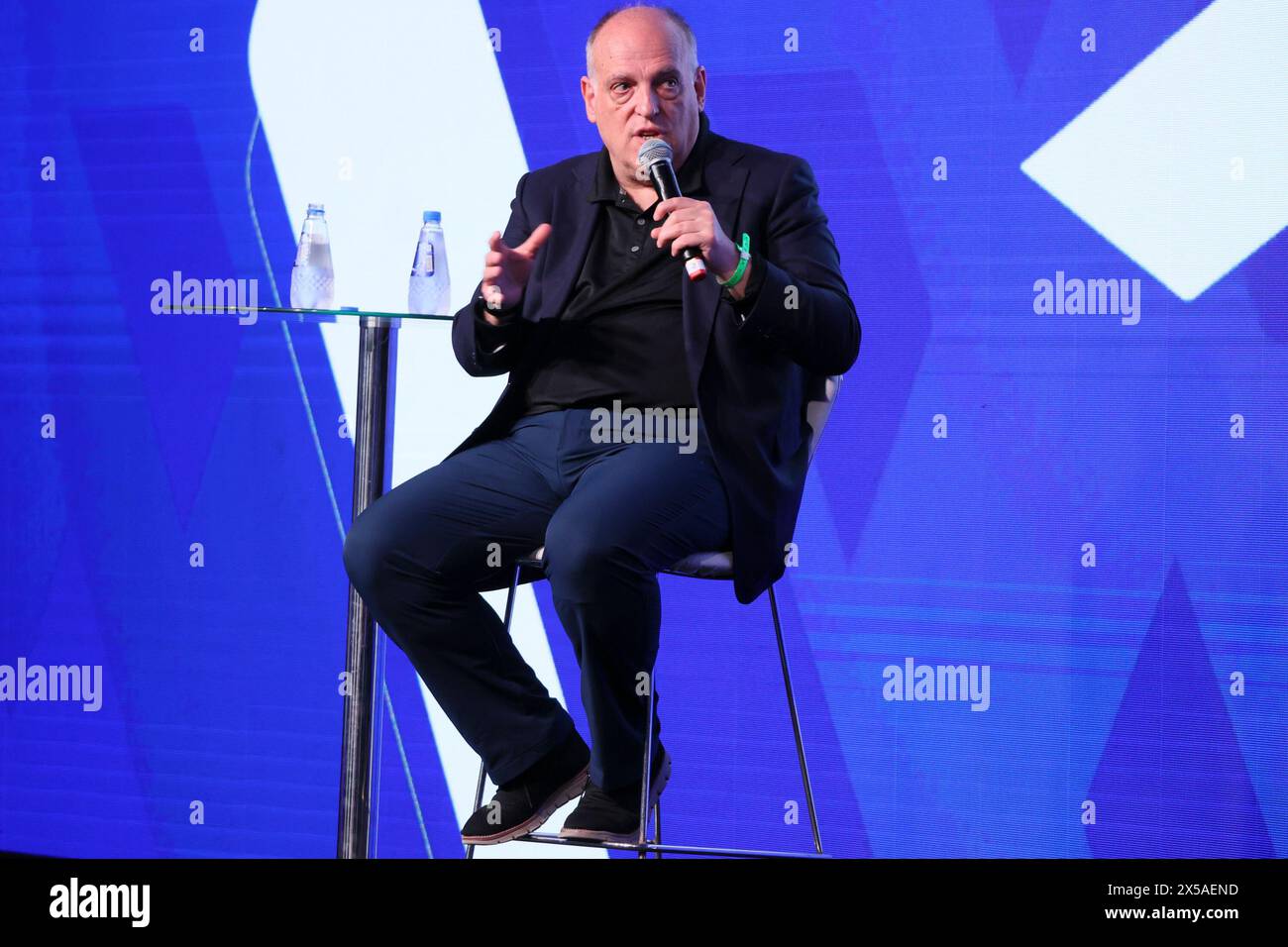 Sao Paulo, Sao Paulo, Brasil. 8th May, 2024. Sao Paulo (SP), 05/08/2024 Ã¢â‚¬' EVENT/SPORTS/SUMMIT/SP Ã¢â‚¬' Javier Tebas, president of La Liga, participates in a panel at the Sports Summit Sao Paulo 2024 - Panel Ã¢â‚¬Å“La Liga: building a global brandÃ¢â‚¬Â, with participation of Javier Tebas, president of La Liga, moderated by Bruno Rodrigues, journalist from CNN Brasil, in the 2nd edition of Sports Summit Sao Paulo 2024, a meeting point for the sports industry. The event takes place between May 7th and 9th, at the Hilton Morumbi Hotel, in the capital of Sao Paulo. (Credit Image: © Leco V Stock Photo
