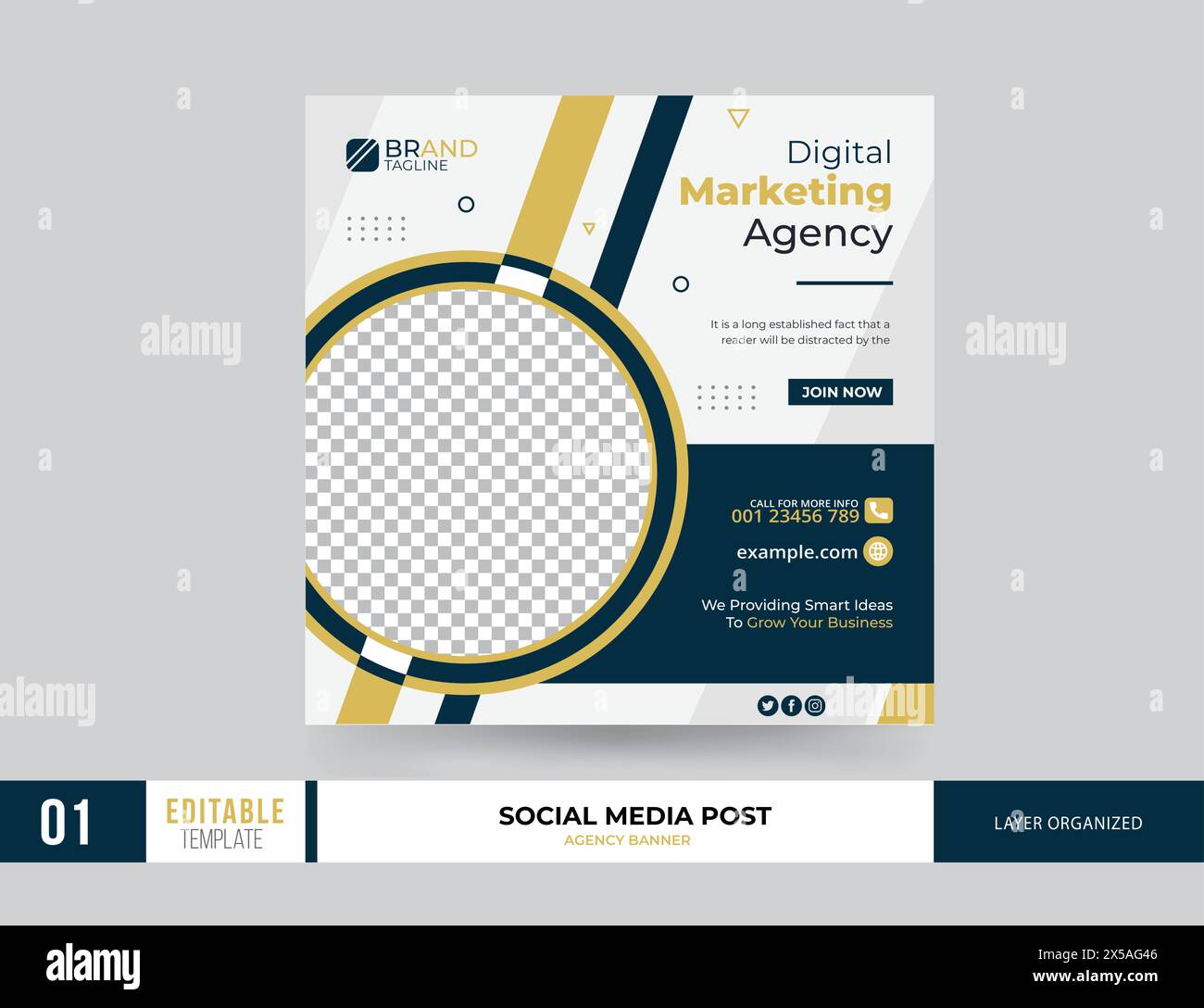 Digital Marketing Social Media Post Template Stock Vector