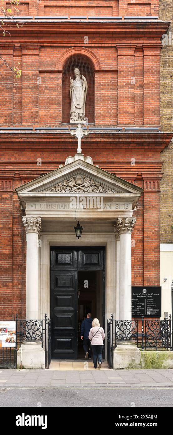 St Patrick's Catholic Christian Irish church, Soho, London, England. Stock Photo