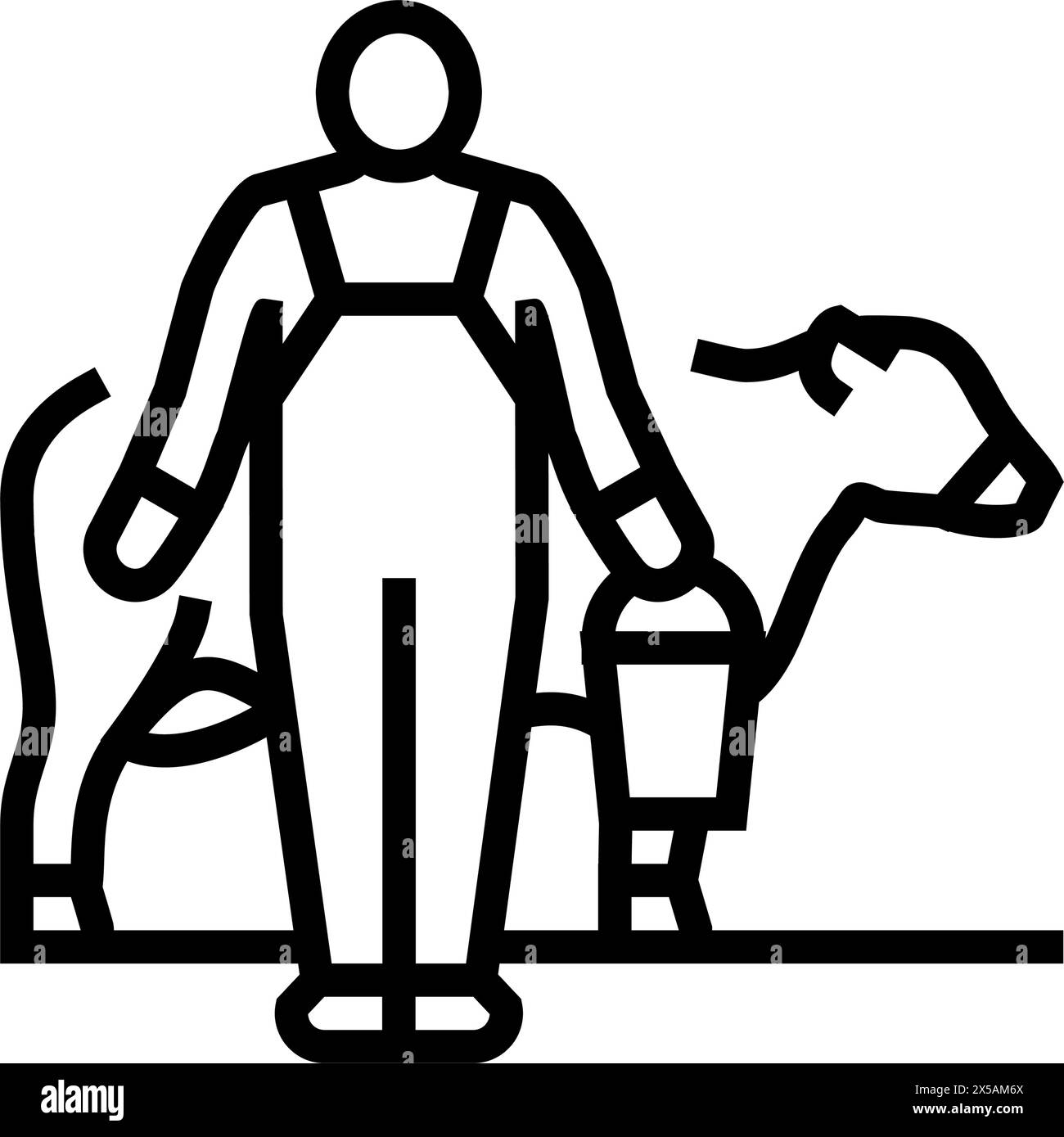cow field line icon vector illustration Stock Vector Image & Art - Alamy