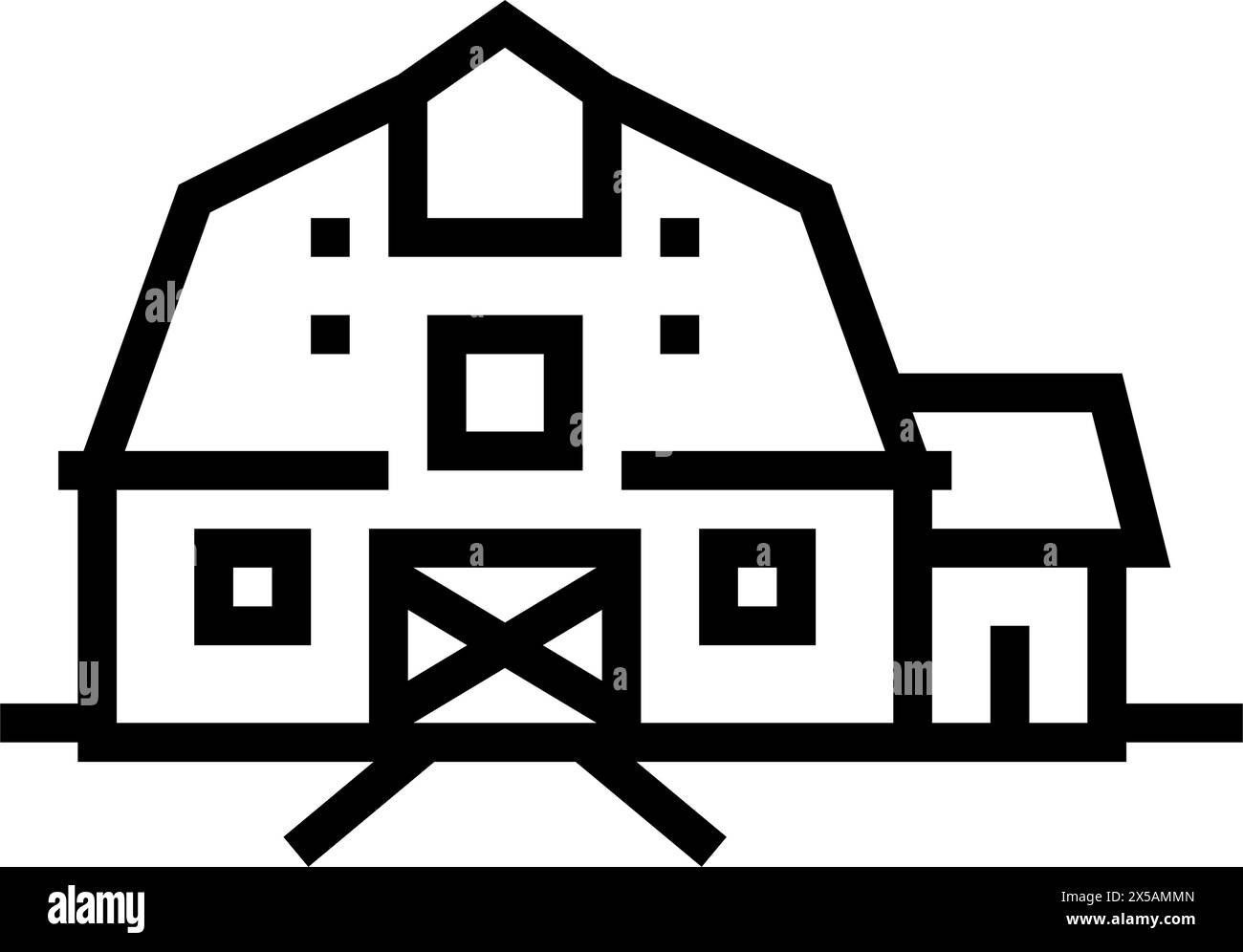 barn farm farmer line icon vector illustration Stock Vector Image & Art ...
