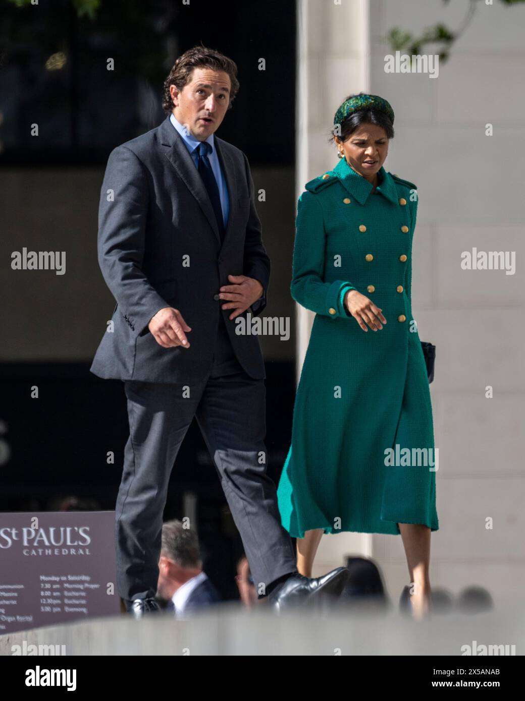 London, UK. 8 May 2024. Akshata Murty and Johnny Mercer MP arrive for