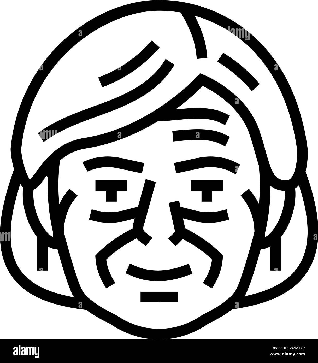 old woman avatar line icon vector illustration Stock Vector