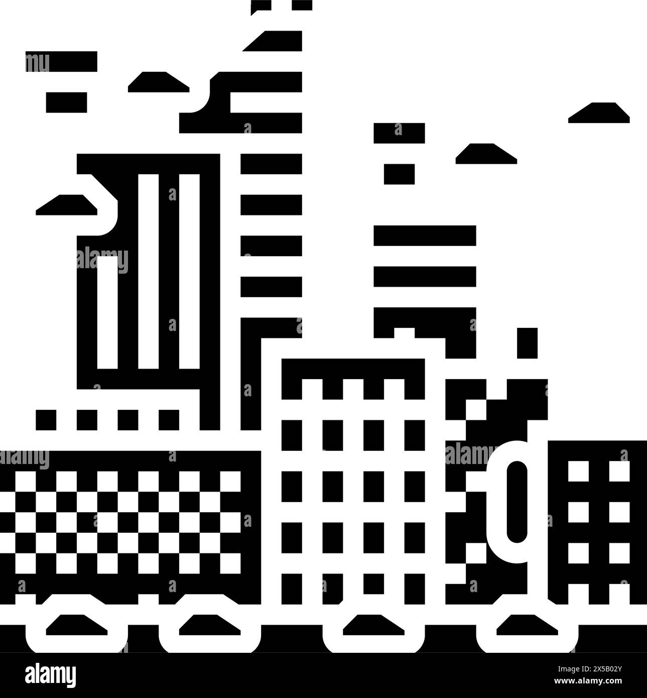 techno dystopian aesthetic glyph icon vector illustration Stock Vector 