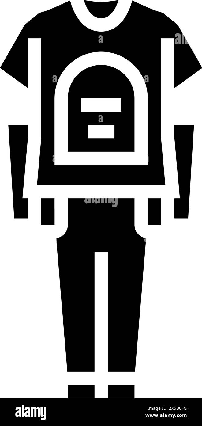 dark clothing emo glyph icon vector illustration Stock Vector