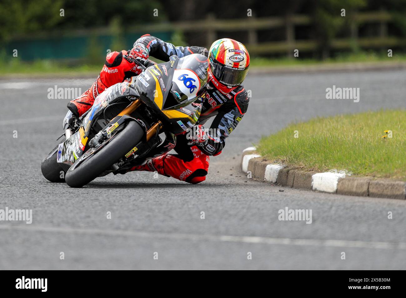 8th May 2024;Portrush, Antrim, Northern Ireland; North West 200 Practice; Peter Hickman (Trooper Triumph By PHR Performance) was fifth quickest during SuperSport practice Stock Photo
