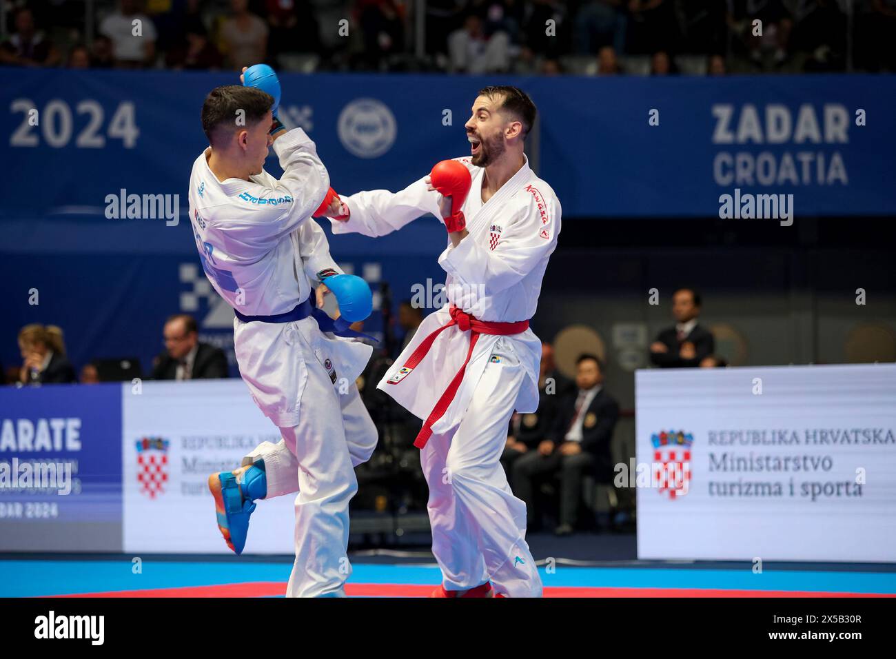 Zadar Croatia 08th May 2024 Ivan Martinac red Of Croatia And zadar-croatia-08th-may-2024-ivan-martinac-red-of-croatia-and