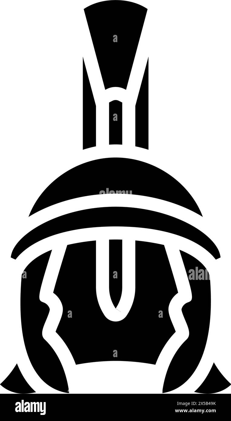 helmet spartan roman greek glyph icon vector illustration Stock Vector ...