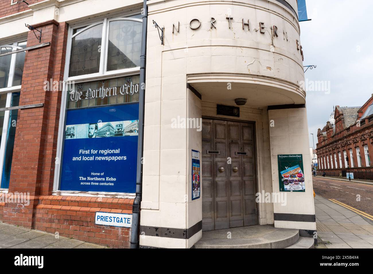Former Northern Echo building on Priestgate, Darlington, UK, scheduled for renovation, creating more commercial letting space in the town. Stock Photo