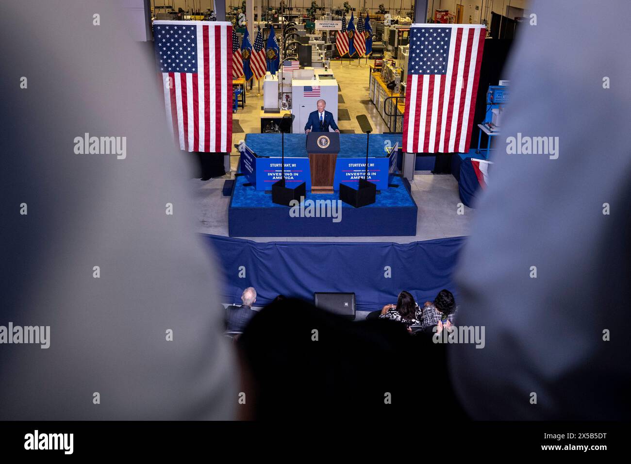 Sturtevant, USA. 08th May, 2024. President Joe Biden delivers remarks