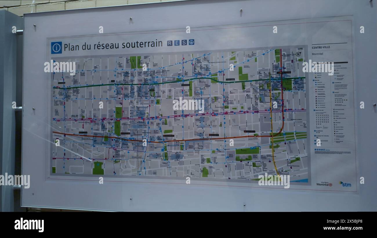 Map of the underground village - Map Of The Underground Village Of Montreal Canada Also Called Reso Montreal Quebec April 20 2024 2X5BJP8