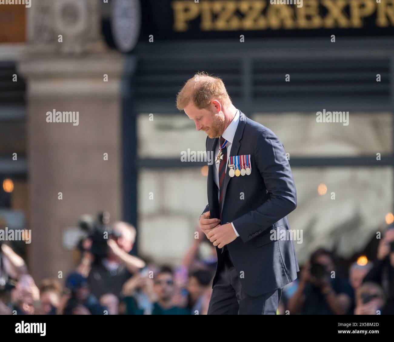 London, UK 8th May 2024 Prince Harry arriving at St Paul’s Cathedral to