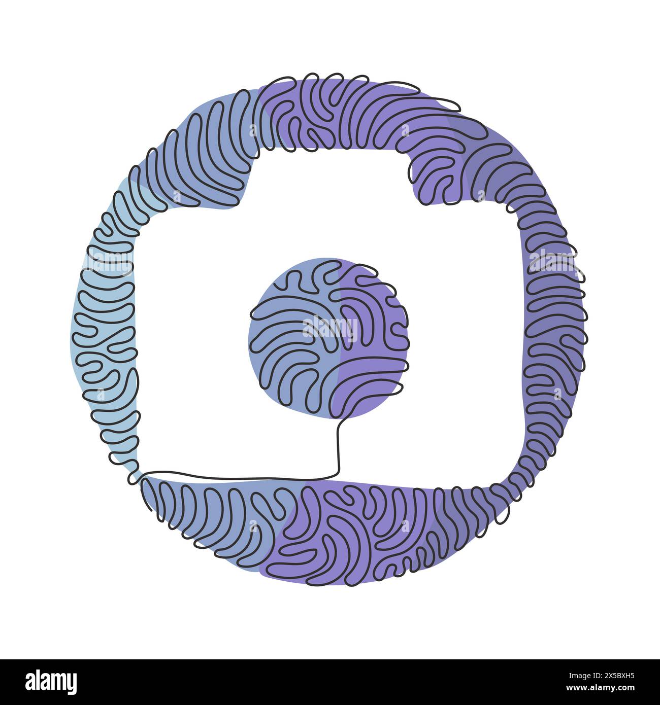 Single one line drawing camera linear icon, simple digital device flat ...