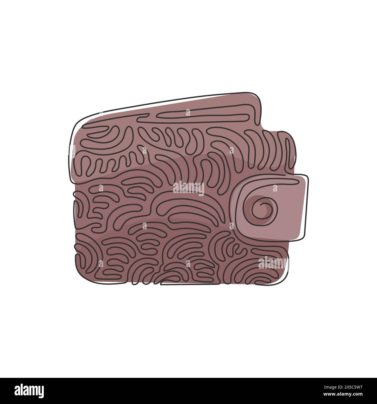 Single continuous line drawing Wallet icon in trendy flat style ...