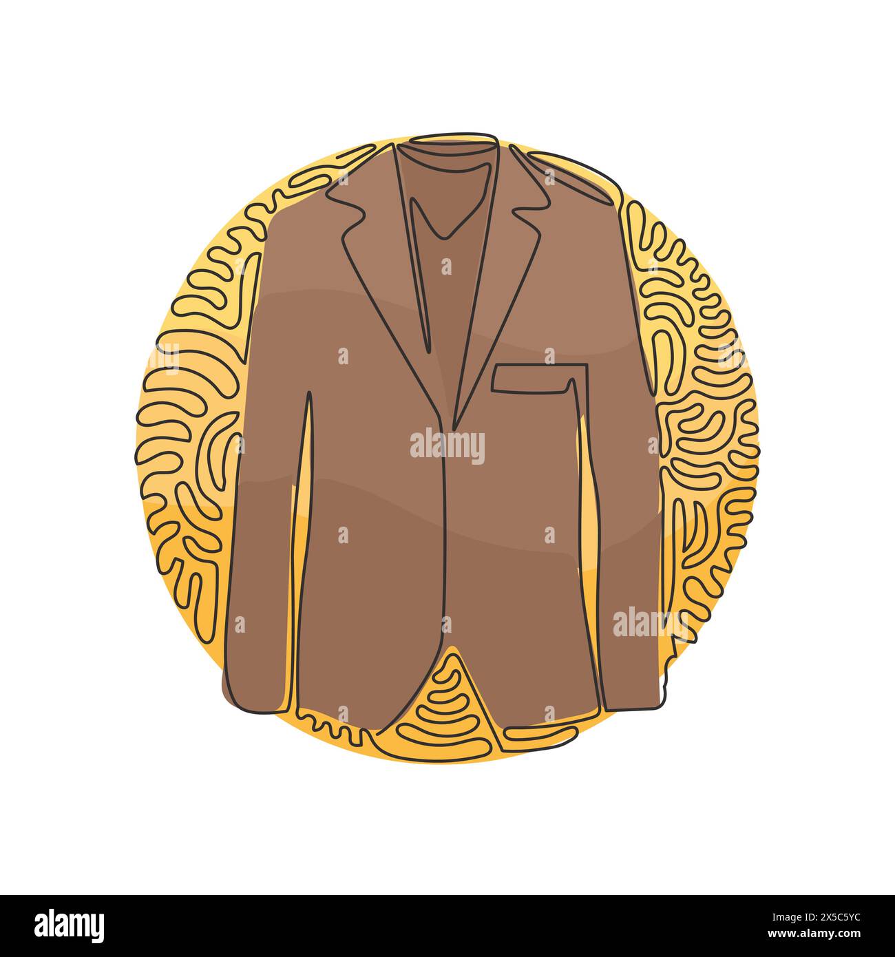 Single continuous line drawing Men formal suit. Men's jacket. Wedding ...