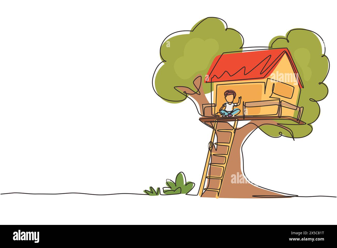 Kids adventure treehouse Stock Vector Images - Alamy