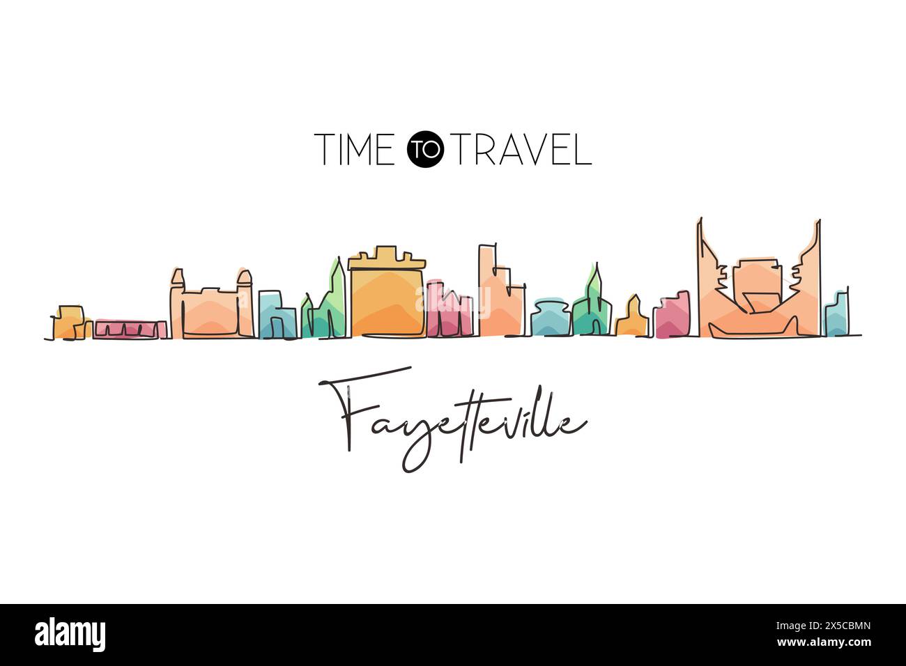 Poster Fayetteville City Map – Carte De Voyage Arkansas – Illustration Murale