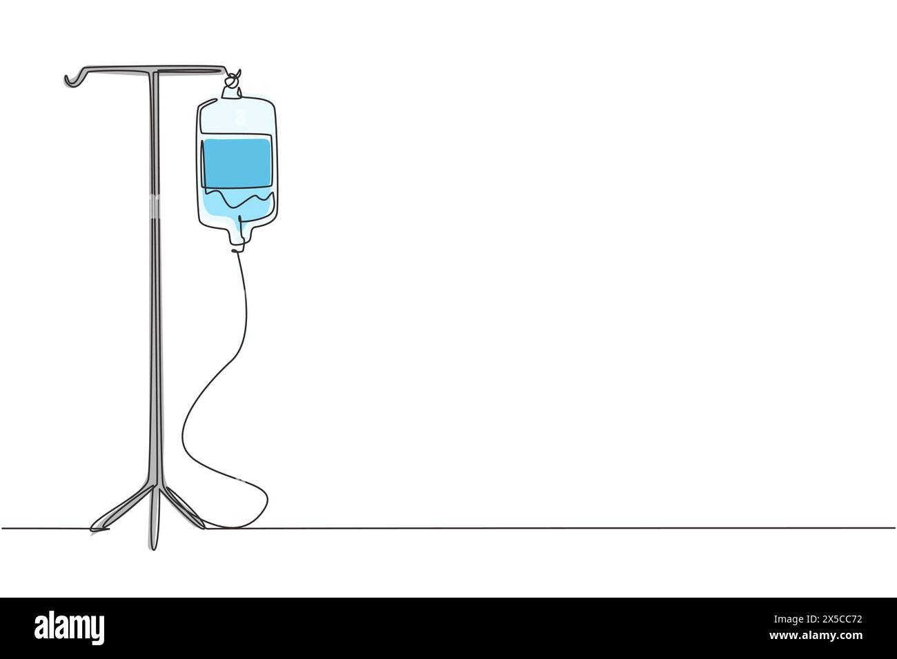 Continuous one line drawing blood bag vector icon, IV bag in trendy flat style. Infuse icon. Blood bag. Medicine, clinic and health care symbol. Singl Stock Vector