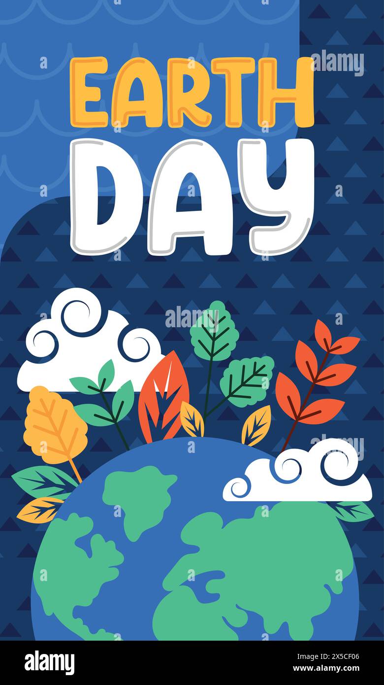 Geometric earth day card Vector Stock Vector Image & Art - Alamy