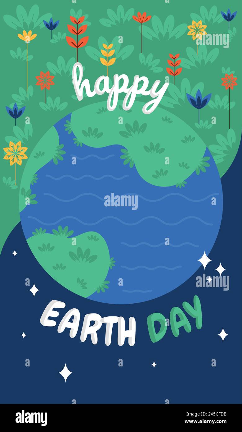 geometric-earth-day-card-vector-stock-vector-image-art-alamy
