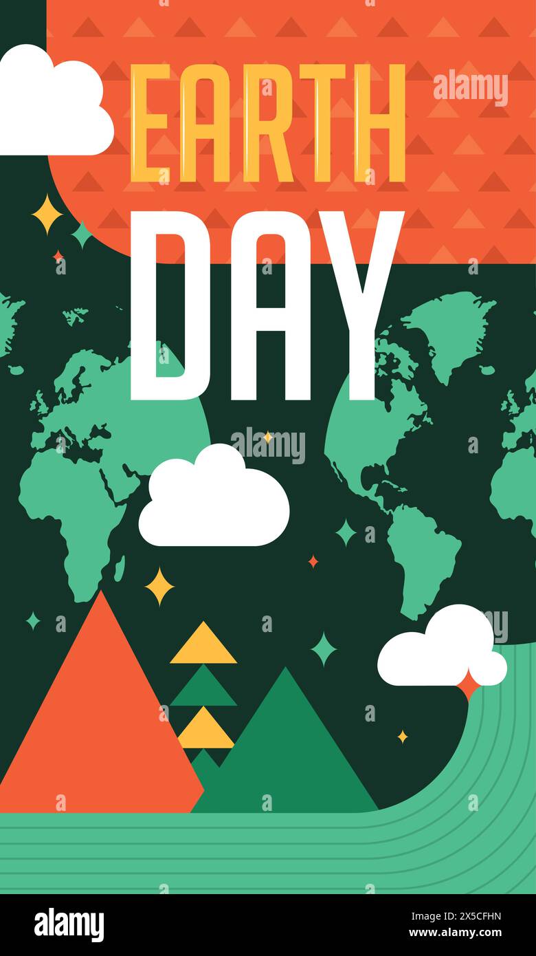 Geometric earth day card Vector Stock Vector Image & Art - Alamy
