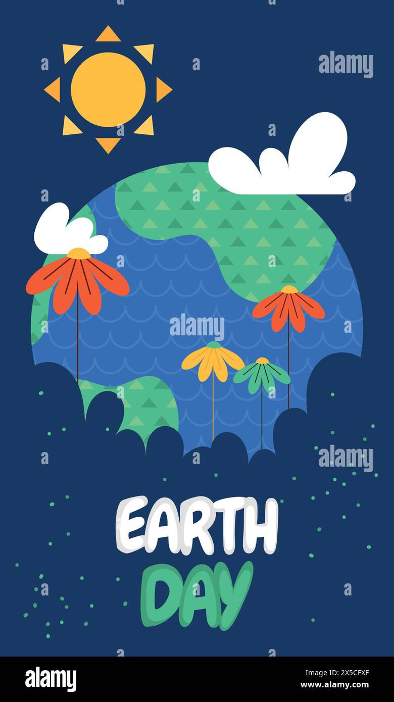 Geometric earth day card Vector Stock Vector Image & Art - Alamy