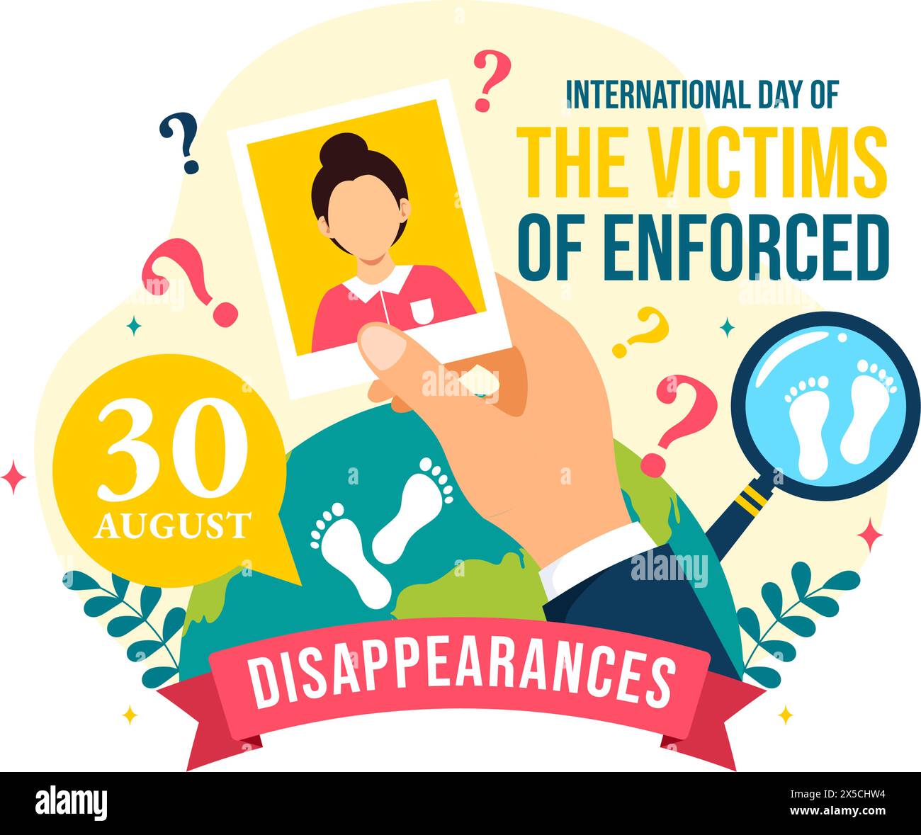 International Day of the Victims of Enforced Disappearances Vector Illustration on August 30 with Missing Person or Lost People in Flat Background Stock Vector