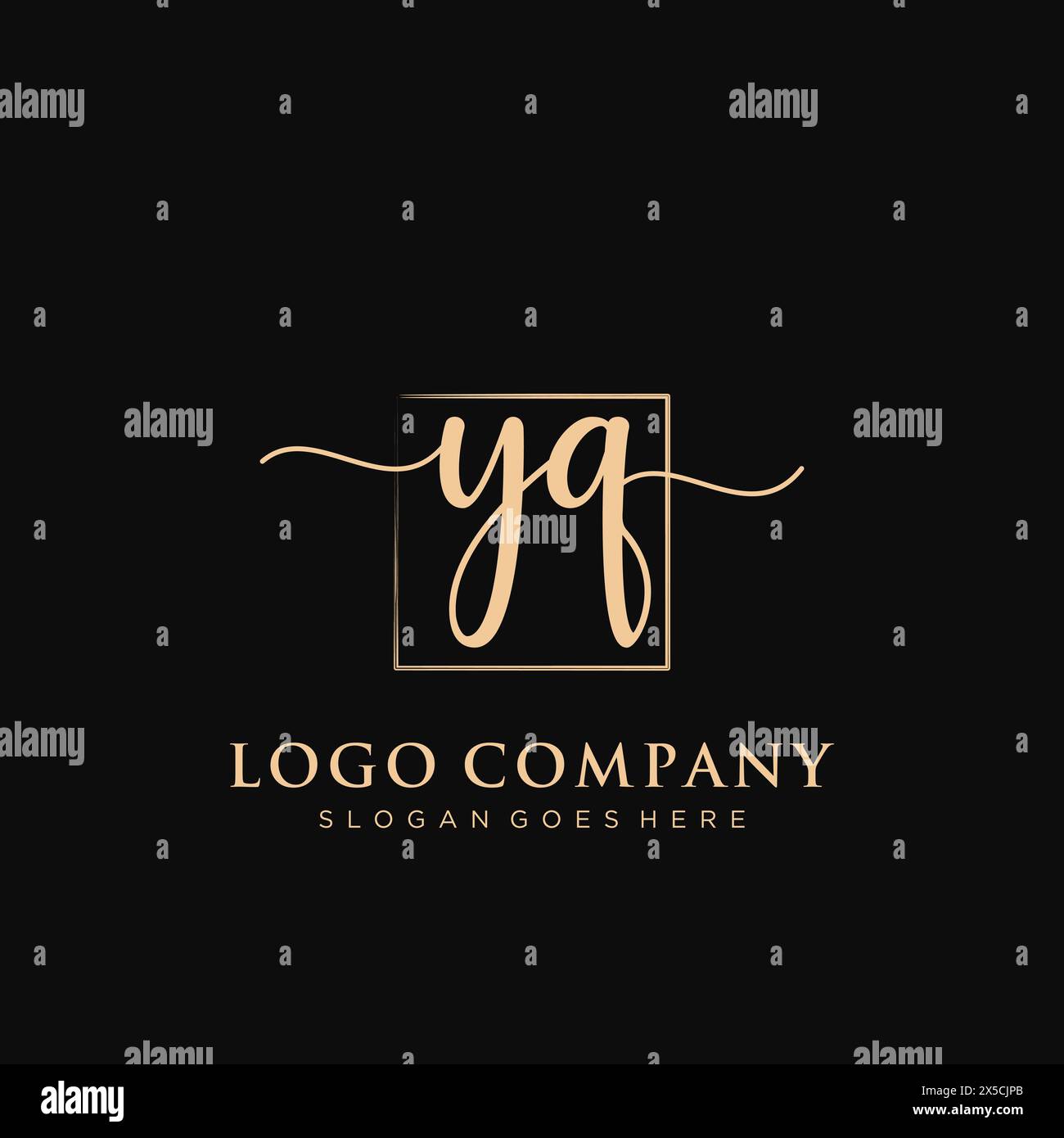 YQ Initial handwriting logo with rectangle Stock Vector Image & Art - Alamy