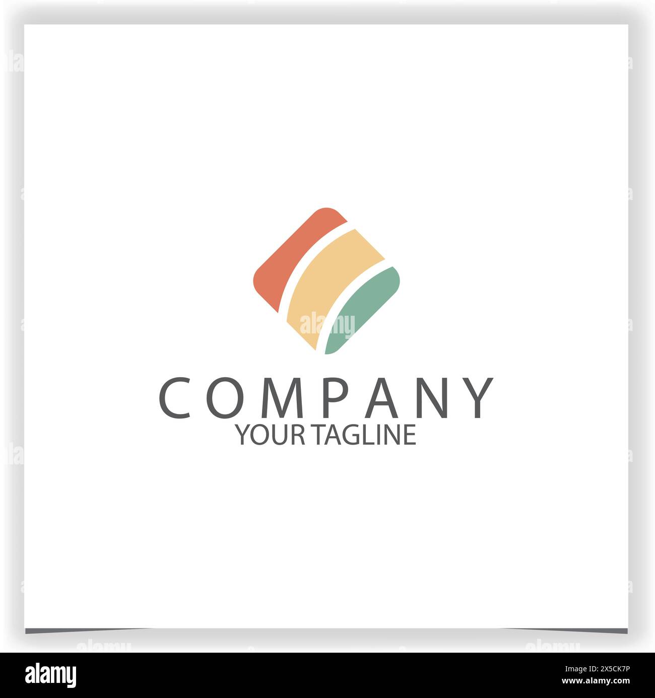 Vector rectangle polygonal logo design template Stock Vector