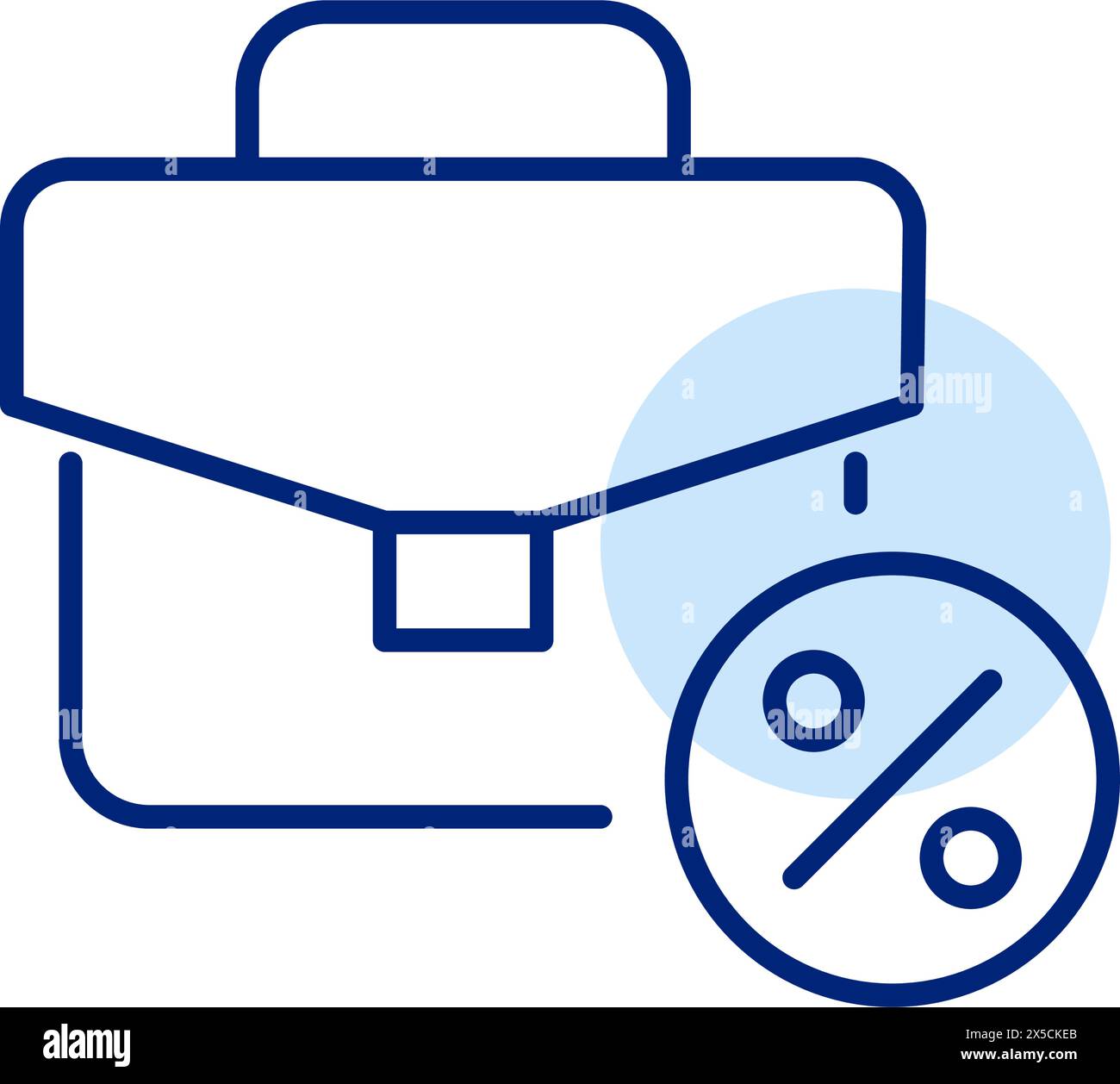 Briefcase and percent. Profit margins, discounts and deals for business or corporate clients. Increases in business earnings Stock Vector