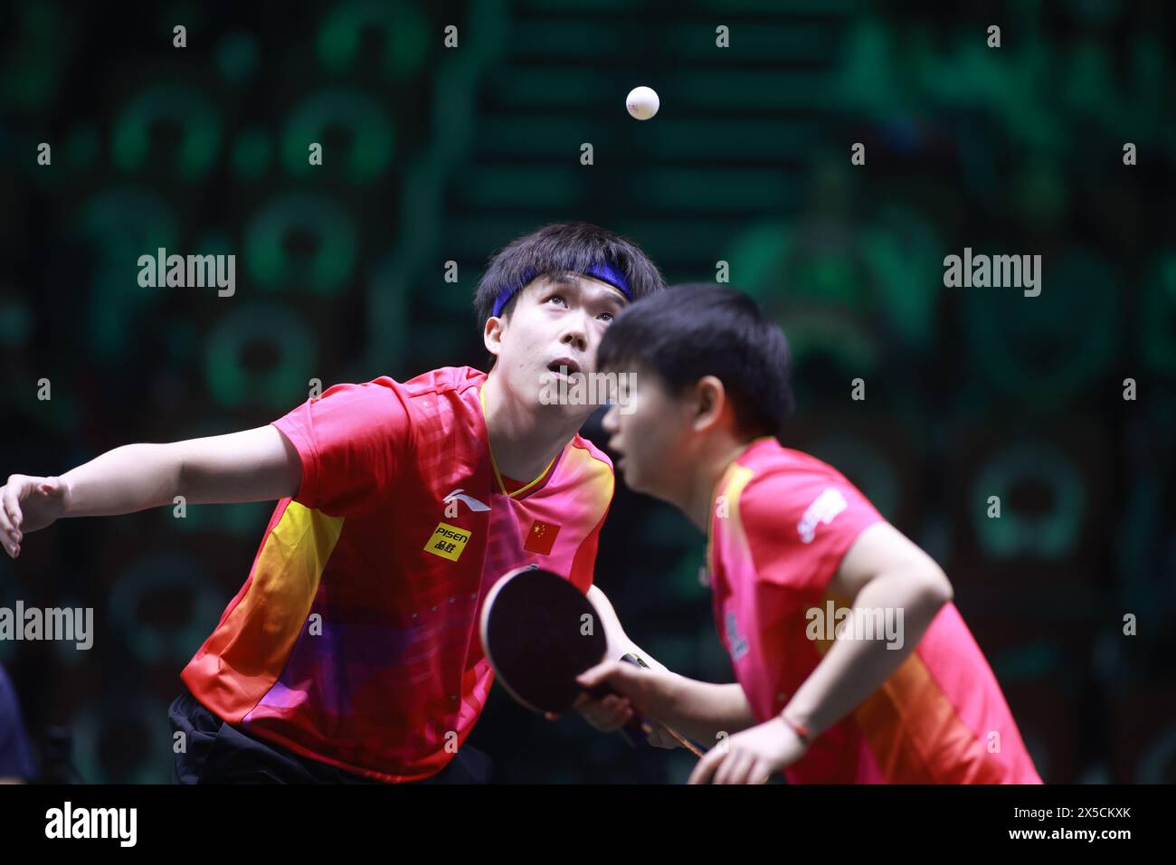 (240509) JEDDAH, May 9, 2024 (Xinhua) Wang Chuqin (L)/Sun Yingsha