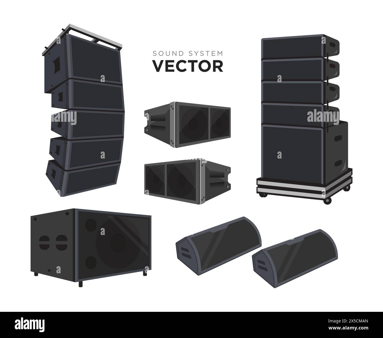 Sound System Speaker Illustration Vector, Editable Vector Design Stock Vector