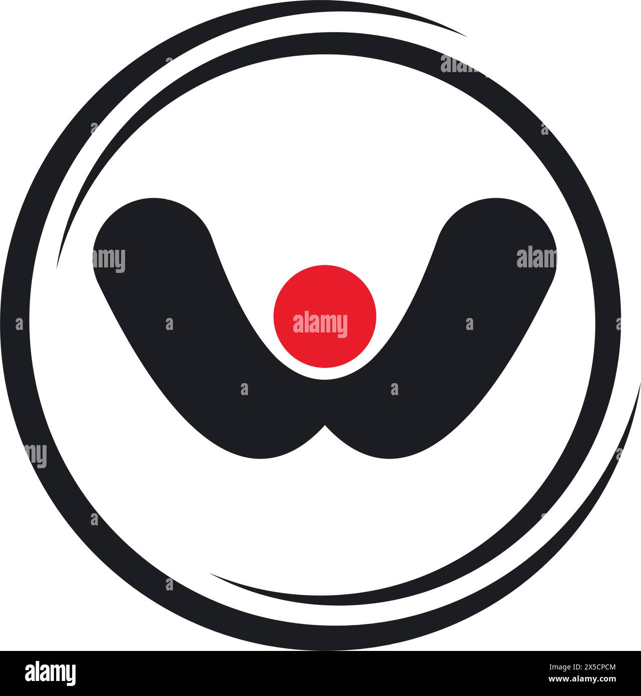 circle w letter people vecor icon concept design template web Stock ...