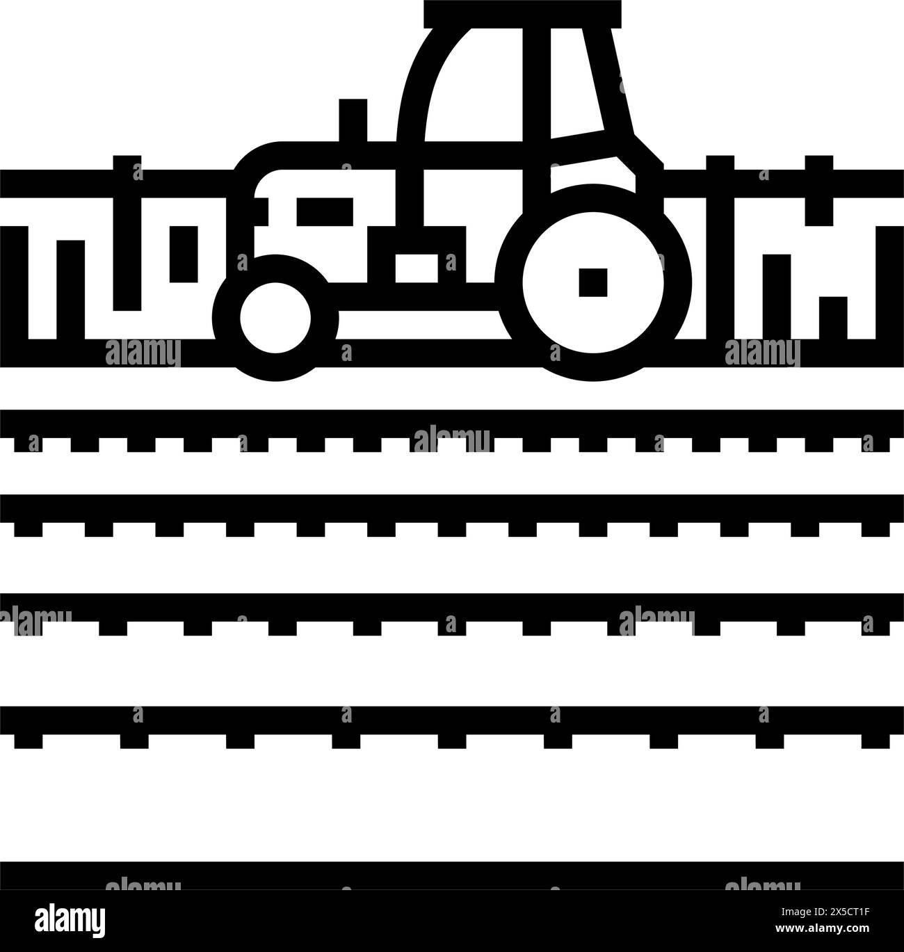 tractor field line icon vector illustration Stock Vector Image & Art ...
